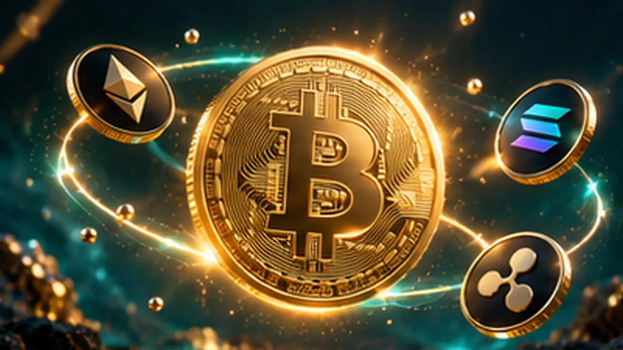 Bitcoin-kolikko ja lohkoketjun solmuja kuvituksena Bitcoin-kasinolla pelaamiselle